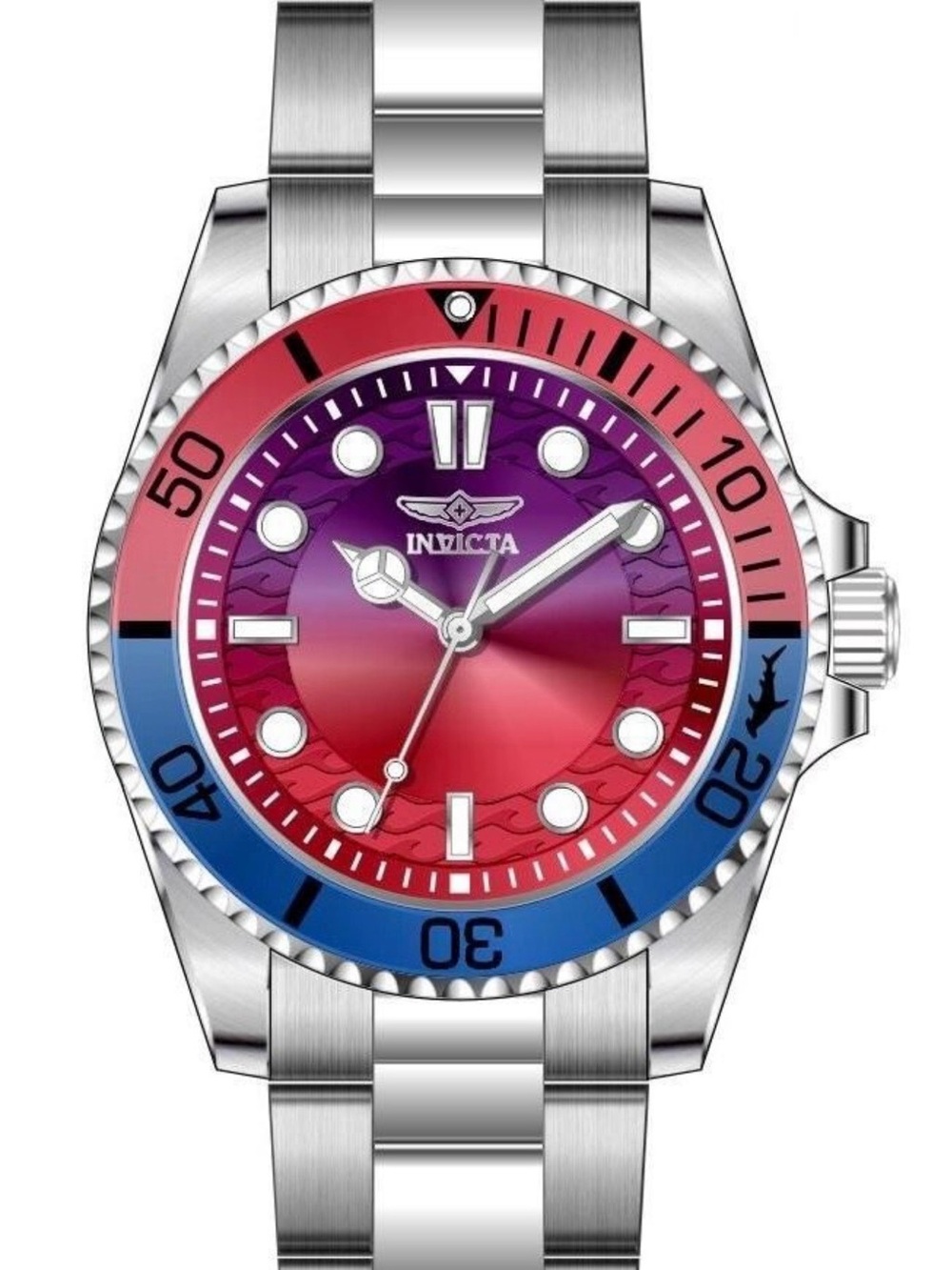 INVICTA Pro Diver Men 43mm Stainless Steel
Red & Purple Gradient Dial Quartz NWT